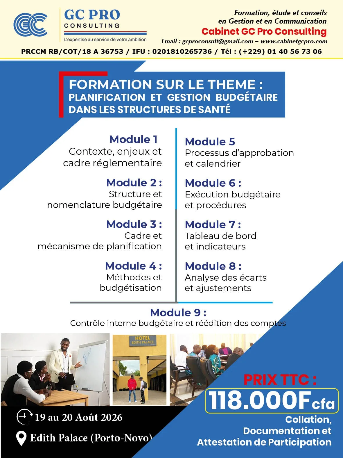 Formation sur la planification et la gestion budgétaire dans les structures de santé